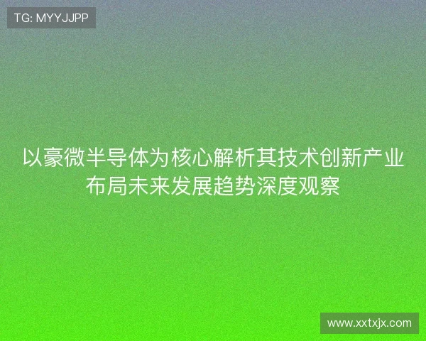 以豪微半导体为核心解析其技术创新产业布局未来发展趋势深度观察